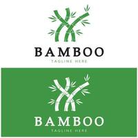Diseño de ilustración de icono de vector de plantilla de logotipo de bambú