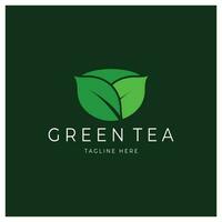 Tea cup logo vector design.Green tea vector logo template.