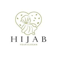 muslimah hijab logo modelo vector ilustración diseño-vector