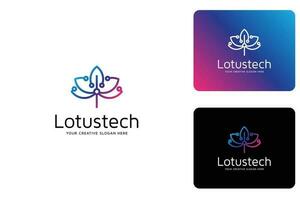Lotus Tech Logo Design Template vector