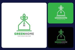 verde hogar logo diseño modelo vector