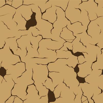 Cracked wall pattern. Seamless print of land surface damage, ground decay silhouette decorative endless background. Vector texture