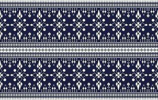 geometric and flower ethnic fabric pattern on blue background for cloth carpet wallpaper background wrapping etc. vector
