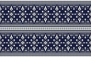 geometric and flower ethnic fabric pattern on blue background for cloth carpet wallpaper background wrapping etc. vector