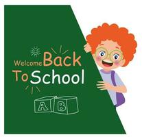 Back to school. Cute little girl with glasses. Vector illustration