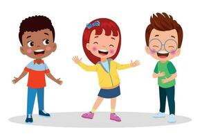Kids talking with a speech bubble. vector