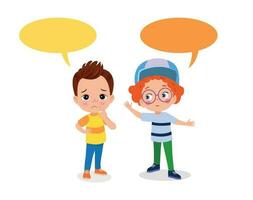 Kids talking with a speech bubble. vector