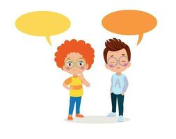 Kids talking with a speech bubble. vector