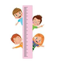 Height Measure For Little Children vector