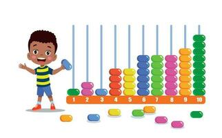 cute playing with bead abacus vector