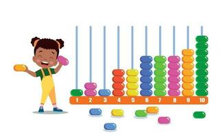 cute playing with bead abacus vector