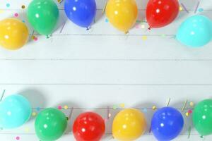 Colorful balloons party background photo