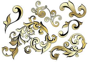 Vector damask vintage baroque scroll ornament swirl. Victorian monogram heraldic shield swirl. Retro floral leaf pattern border foliage antique  acanthus calligraphy engraved tattoo.Tile decor element photo