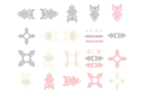 uppsättning av orientalisk arabicum skandinavisk damast- årgång barock skrolla prydnad virvla runt. victorian monogram heraldisk skydda virvla runt. retro blommig blad mönster gräns lövverk antik akanthus kalligrafi engra png
