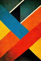 , abstract Bauhaus style background with grainy paper texture. Trendy contemporary minimal 20s geometric design. Digital art, vertical format. photo