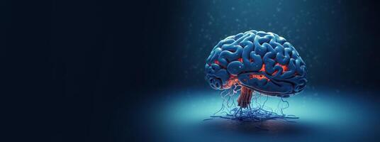 , human brain and artificial intelligence concept, big data processing, computer motherboard. Education, knowledge and creativity photo