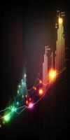 , stock market chart lines, financial graph on technology abstract background represent financial crisis, financial meltdown. Technology concept, trading market concept.. photo