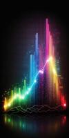 , stock market chart lines, financial graph on technology abstract background represent financial crisis, financial meltdown. Technology concept, trading market concept.. photo