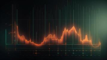 , stock market chart lines, financial graph on technology abstract background represent financial crisis, financial meltdown. Technology concept, trading market concept. photo