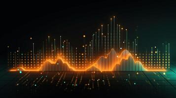 , stock market chart lines, financial graph on technology abstract background represent financial crisis, financial meltdown. Technology concept, trading market concept. photo