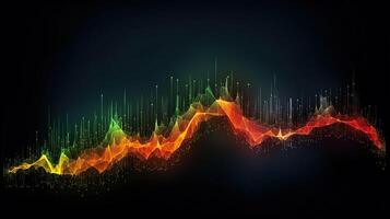 , stock market chart lines, financial graph on technology abstract background represent financial crisis, financial meltdown. Technology concept, trading market concept. photo