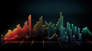 generativo ai, valores mercado gráfico líneas, financiero grafico en tecnología resumen antecedentes representar financiero crisis, financiero fusión de un reactor. tecnología concepto, comercio mercado concepto. foto