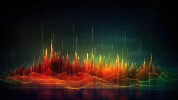 , stock market chart lines, financial graph on technology abstract background represent financial crisis, financial meltdown. Technology concept, trading market concept. photo