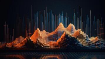 , stock market chart lines, financial graph on technology abstract background represent financial crisis, financial meltdown. Technology concept, trading market concept. photo