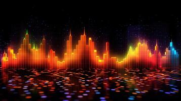 , stock market chart lines, financial graph on technology abstract background represent financial crisis, financial meltdown. Technology concept, trading market concept. photo