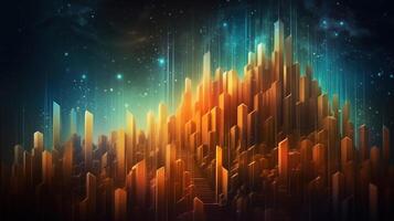 , stock market chart lines, financial graph on technology abstract background represent financial crisis, financial meltdown. Technology concept, trading market concept. photo