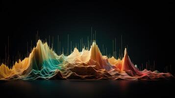 , stock market chart lines, financial graph on technology abstract background represent financial crisis, financial meltdown. Technology concept, trading market concept. photo