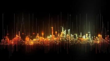 , stock market chart lines, financial graph on technology abstract background represent financial crisis, financial meltdown. Technology concept, trading market concept. photo