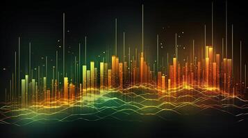 , stock market chart lines, financial graph on technology abstract background represent financial crisis, financial meltdown. Technology concept, trading market concept. photo