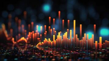 , stock market chart lines, financial graph on technology abstract background represent financial crisis, financial meltdown. Technology concept, trading market concept. photo