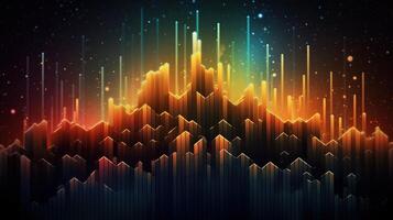 , stock market chart lines, financial graph on technology abstract background represent financial crisis, financial meltdown. Technology concept, trading market concept. photo
