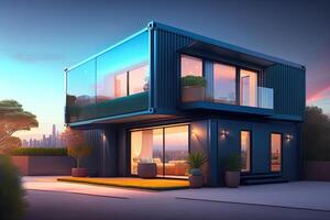 3d lujo hogar exterior diseño al aire libre generativo ai foto