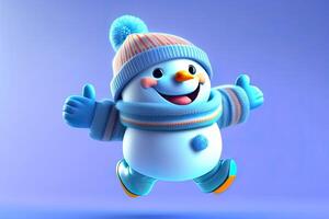 Funny Christmas Snowman Character photo