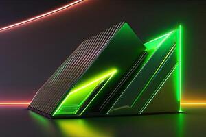 Neon Green Futuristic Triangle photo