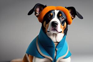 Funny Dog in Human Outfit photo