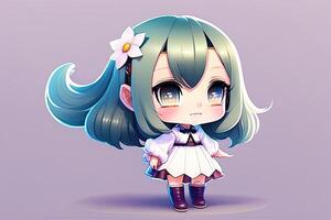 anime chibi estilo niña personaje generativo ai foto