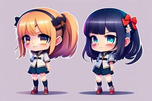 anime chibi estilo niña personaje generativo ai foto