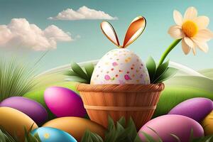 Easter Holiday Background Illustration. photo