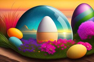 Easter Holiday Background Illustration. photo