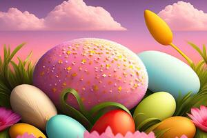 Easter Holiday Background Illustration. photo