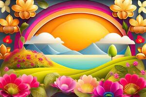 Easter Holiday Background Illustration. photo