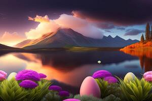 Easter Holiday Background Illustration. photo