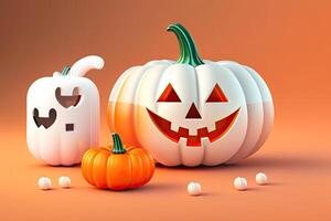 Halloween Banner Background with Pumpkin photo