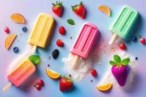 Tasty Summer Fruit Ice Cream Fresh Festive photo