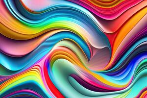 Liquid Rainbow Mix Wavy Plastic Texture Abstract Background photo