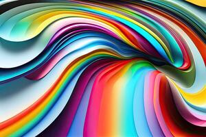 Liquid Rainbow Mix Wavy Plastic Texture Abstract Background photo